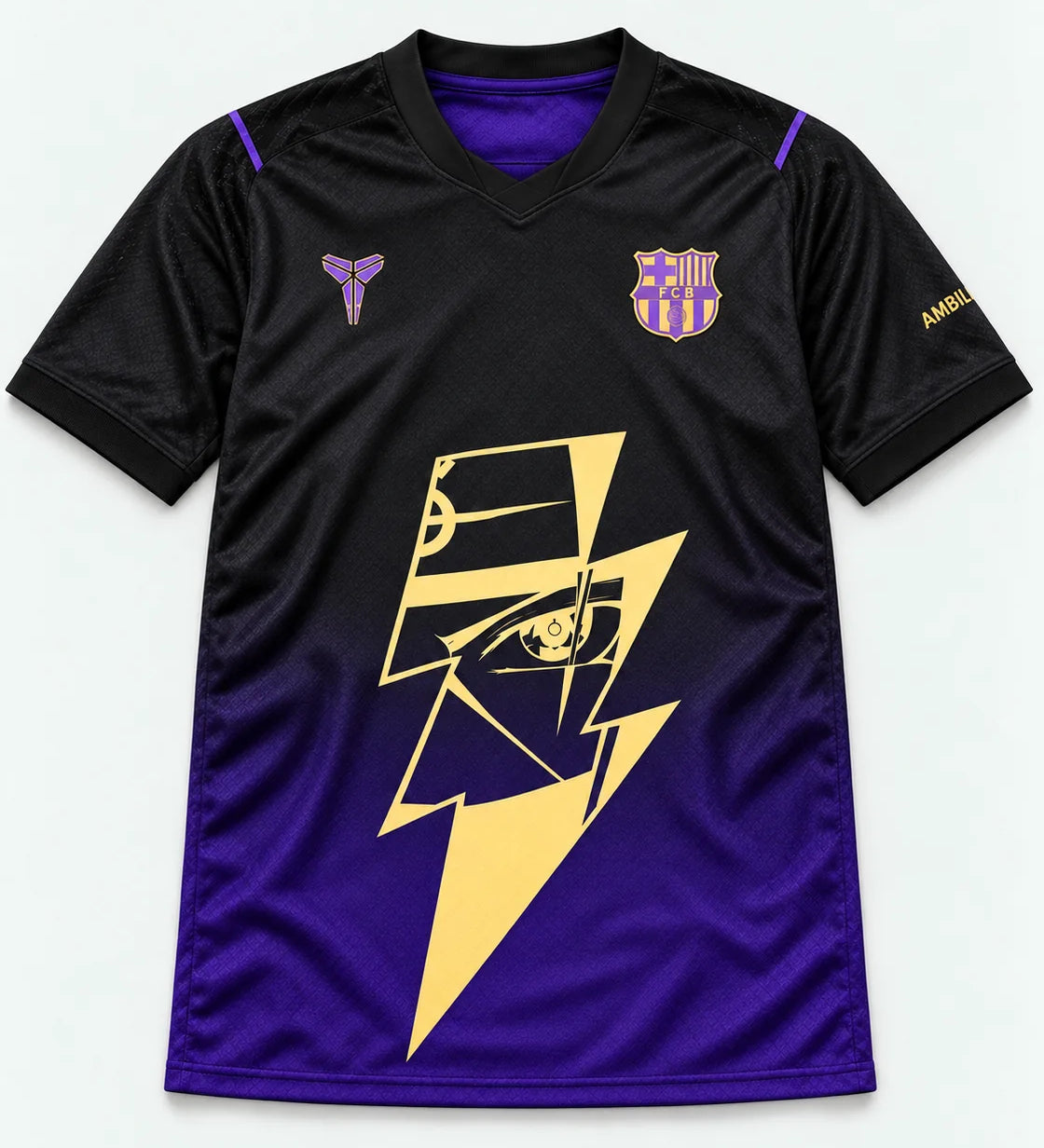 Barcelona Black Purple Kakashi Lightning Eye Jersey — Front