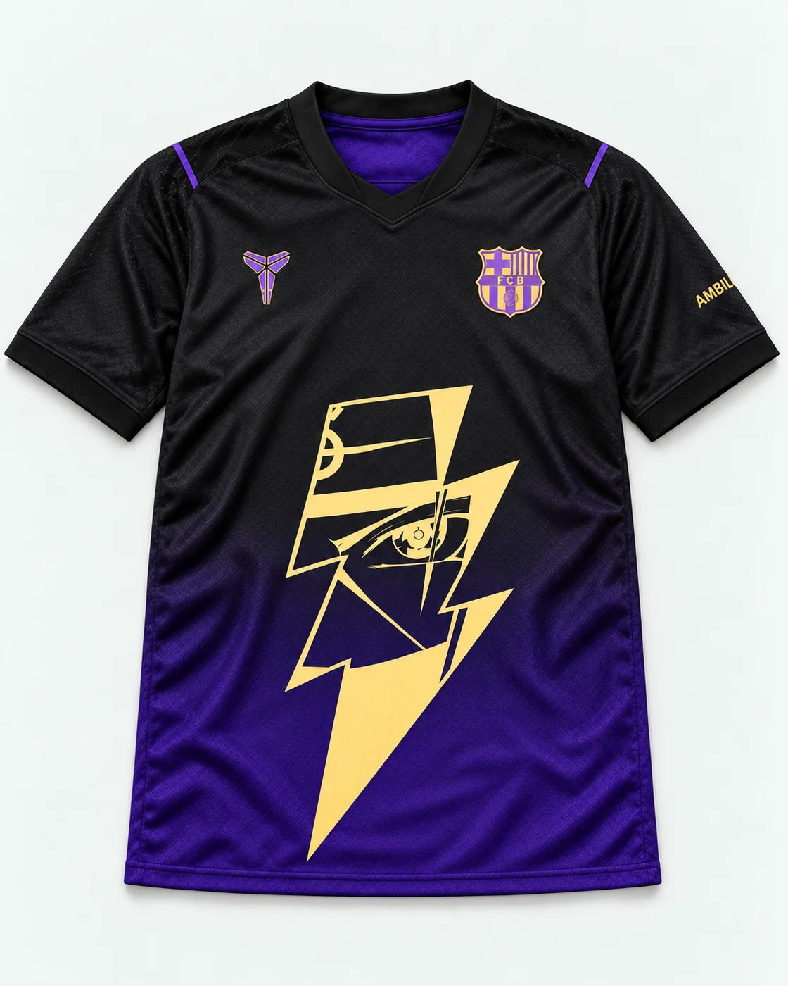 Barcelona Black Purple Kakashi Lightning Eye Jersey — Front
