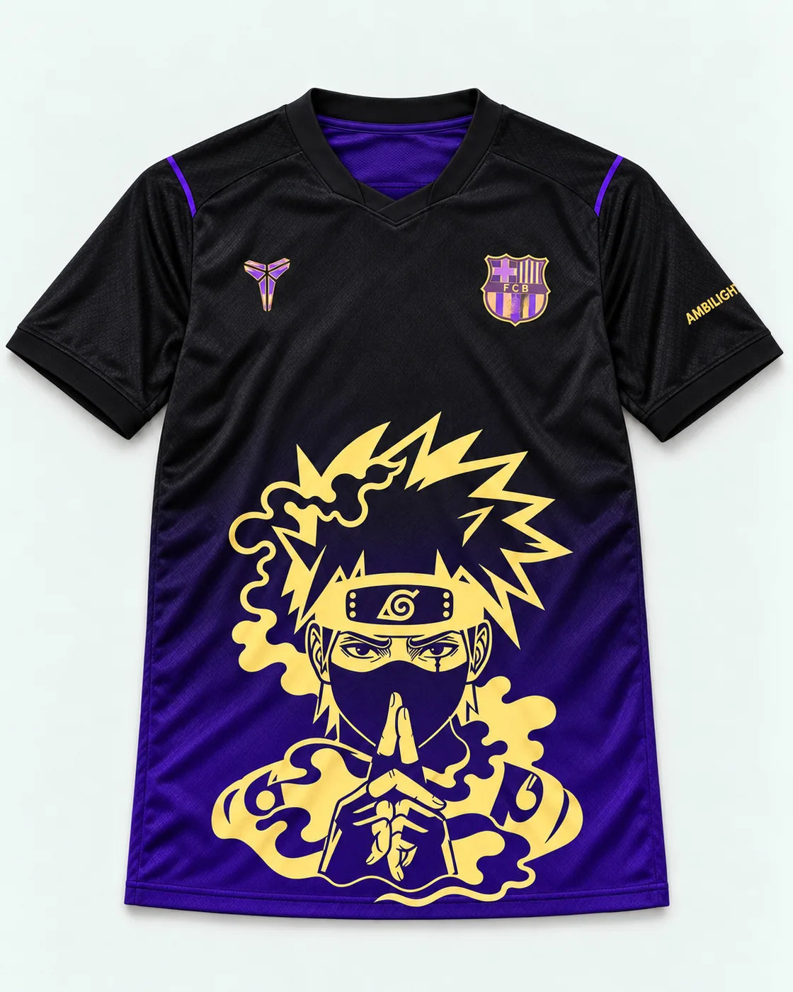 Barcelona Black Purple Kakashi Silent Jutsu Jersey — Front