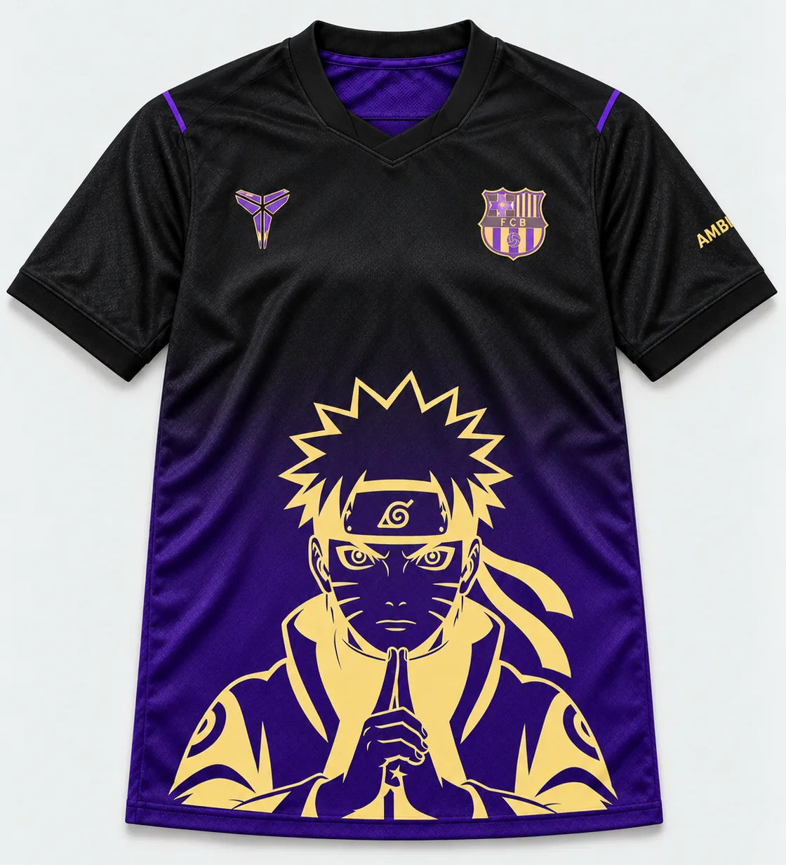 Barcelona Black Purple Naruto Sage Resolve Jersey — Front