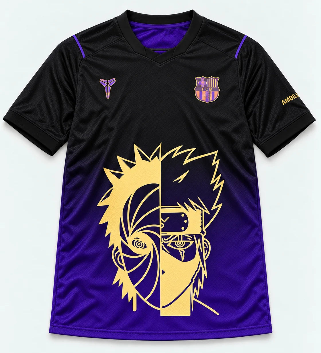 Barcelona Black Purple Obito Kakashi Shared Destiny Jersey — Front