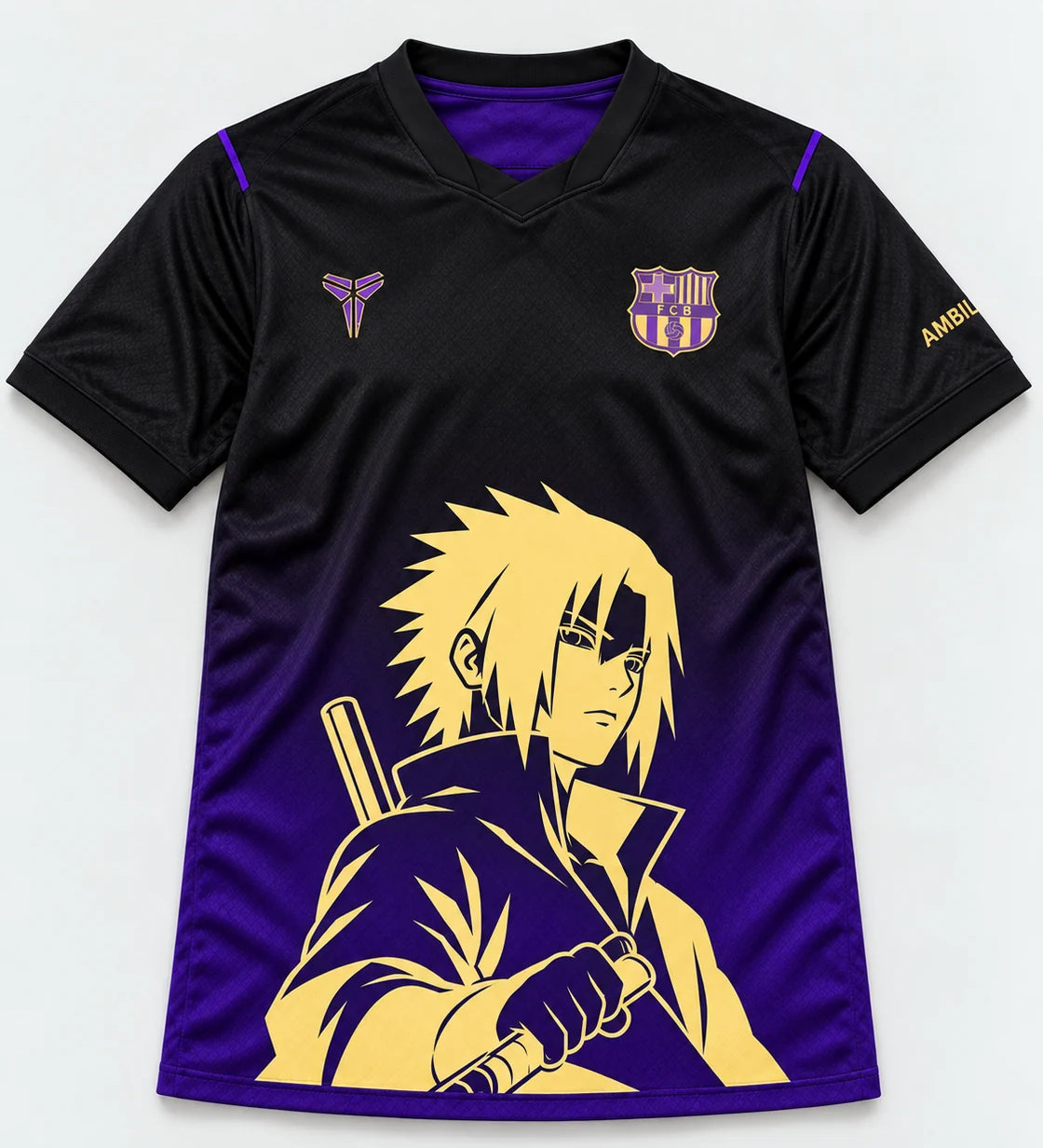 Barcelona Black Purple Sasuke Last Uchiha Jersey — Front