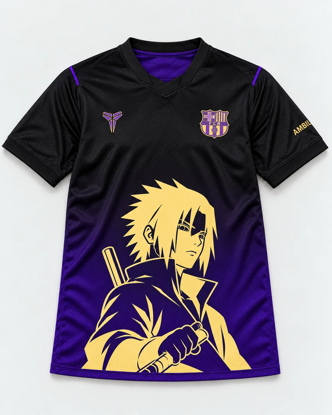 Barcelona Black Purple Sasuke Last Uchiha Jersey — Front