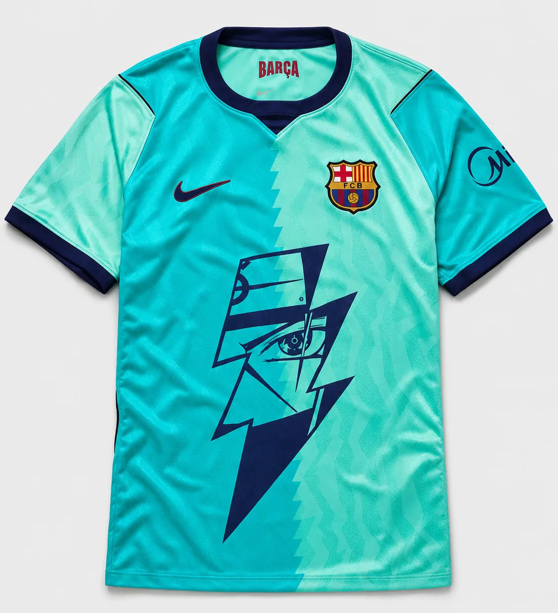 Barcelona Turquoise Kakashi Lightning Eye Jersey — Front