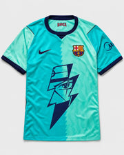 Barcelona Turquoise Kakashi Lightning Eye Jersey — Front