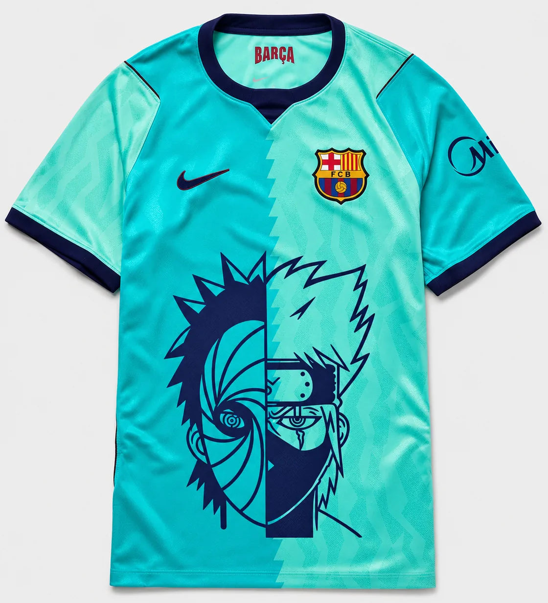 Barcelona Turquoise Obito Kakashi Shared Destiny Jersey — Front