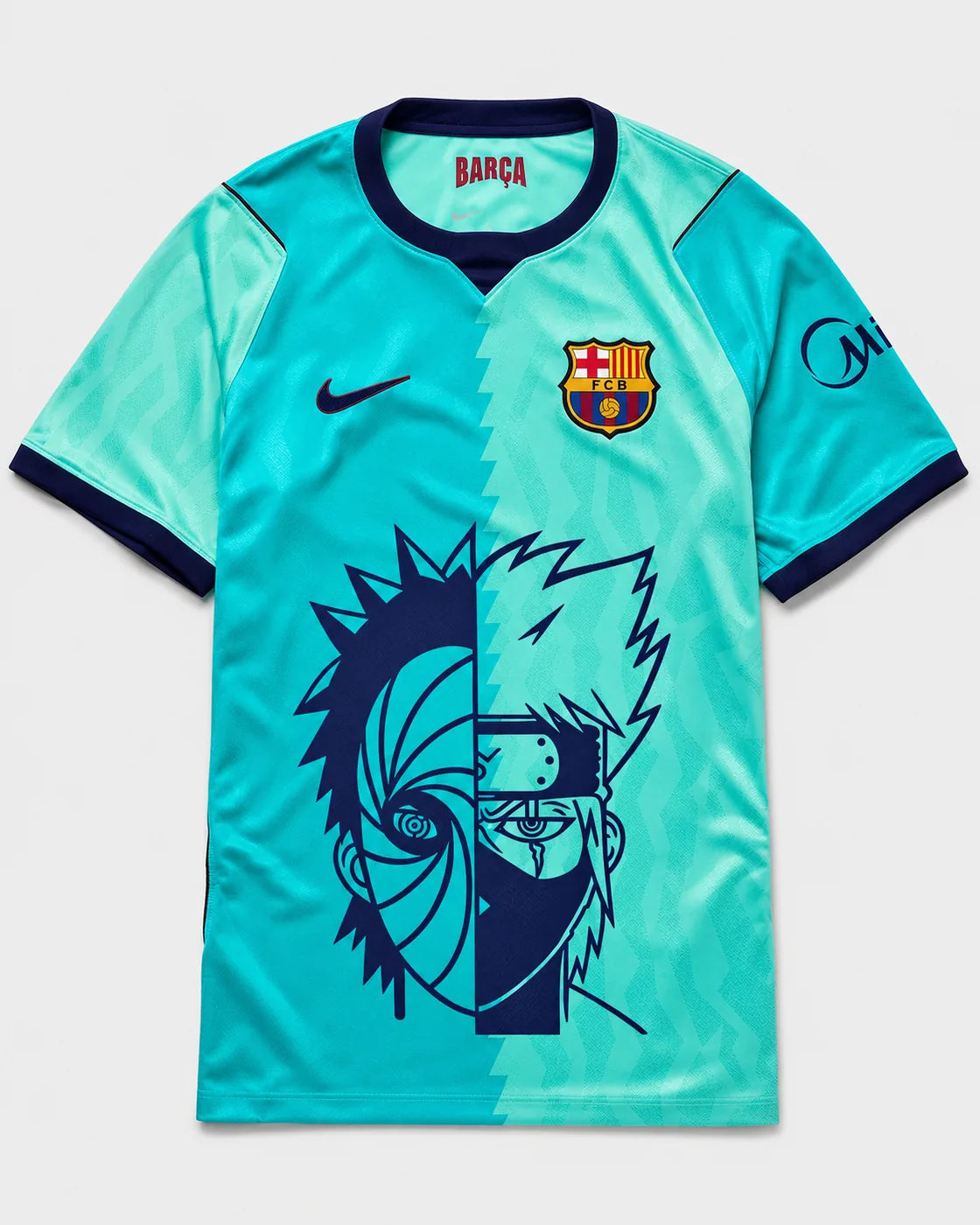 Barcelona Turquoise Obito Kakashi Shared Destiny Jersey — Front