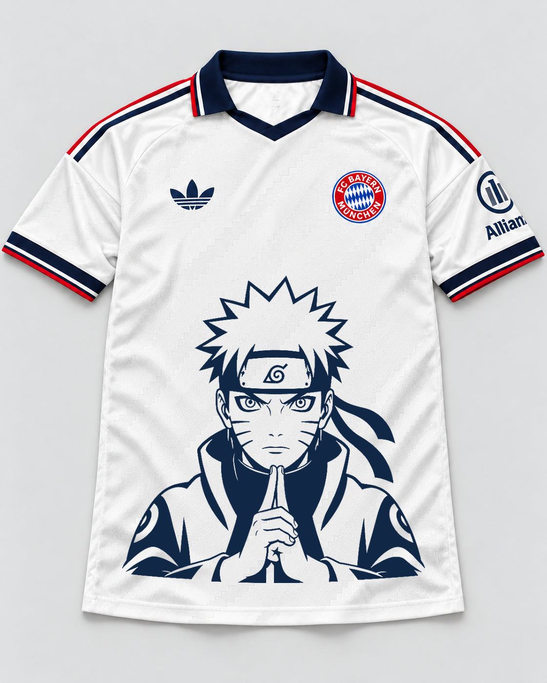 Bayern Munich White Naruto Sage Resolve Jersey — Front
