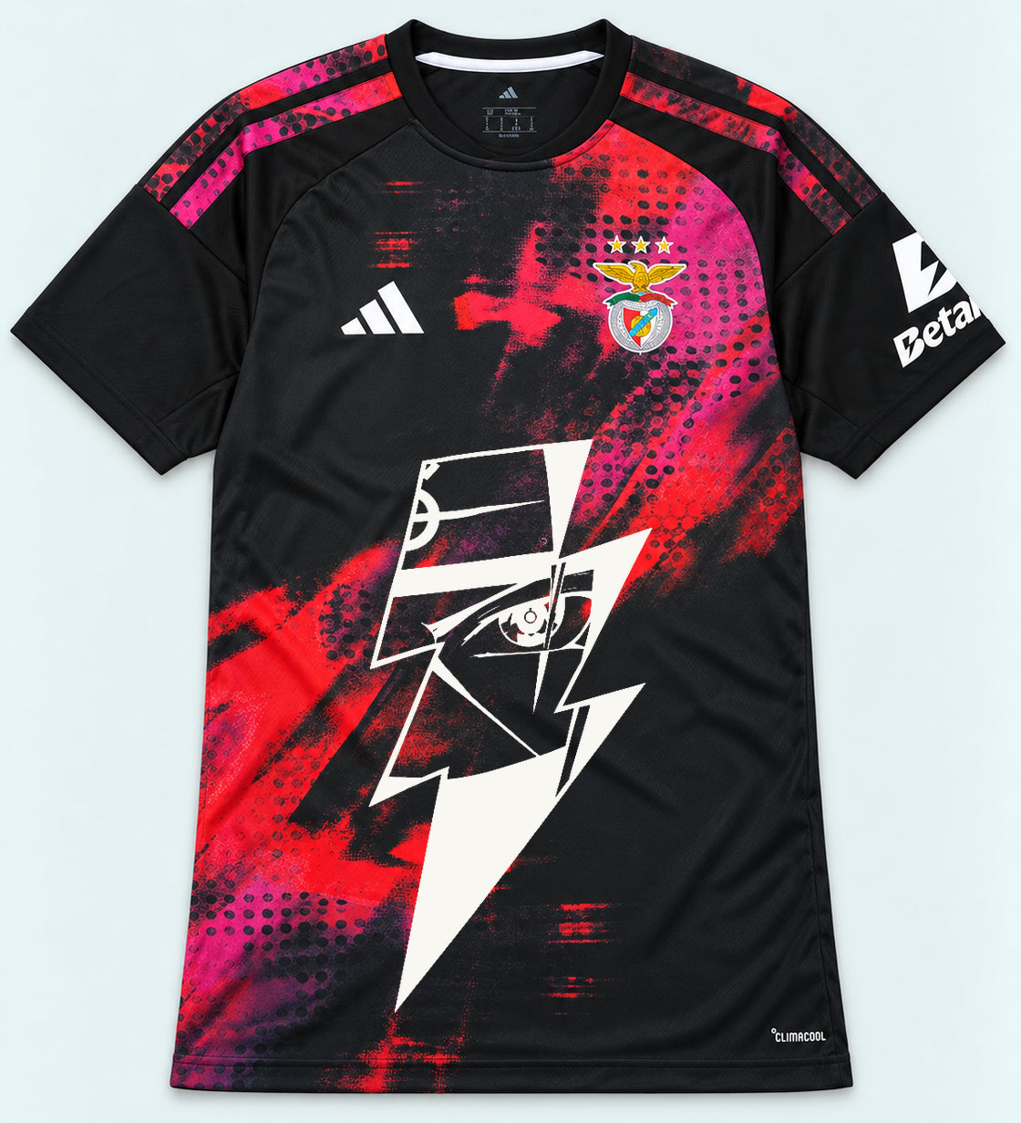 Benfica Black Kakashi Lightning Eye Jersey — Front