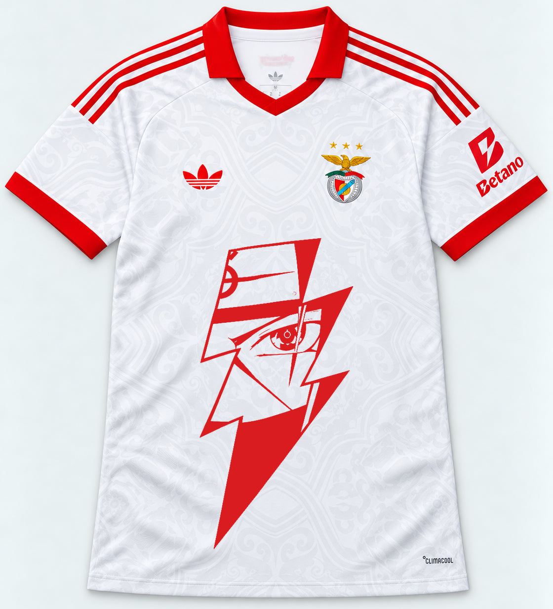 Benfica White Kakashi Lightning Eye Jersey — Front
