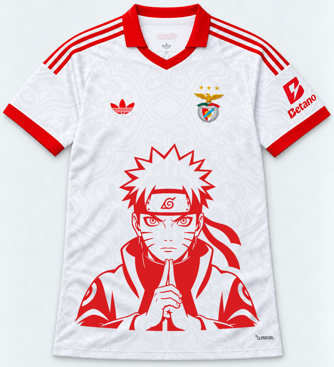 Benfica White Naruto Sage Resolve Jersey — Front