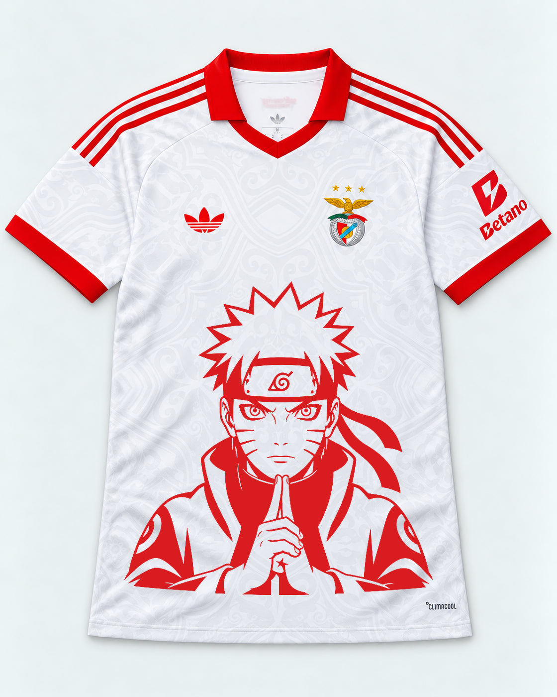 Benfica White Naruto Sage Resolve Jersey — Front