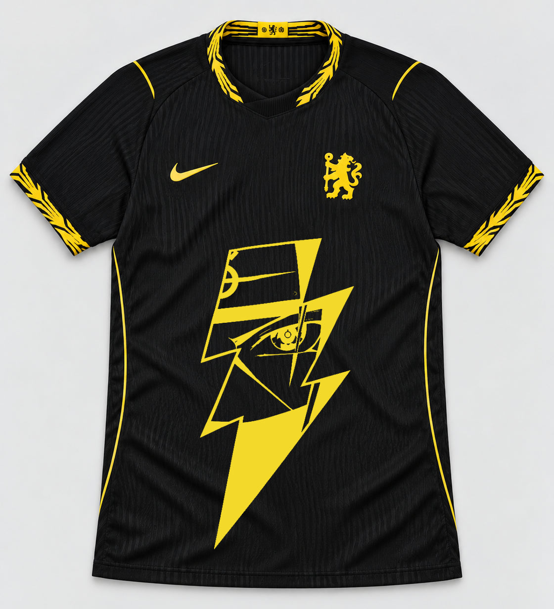 Chelsea Black Kakashi Lightning Eye Jersey — Front