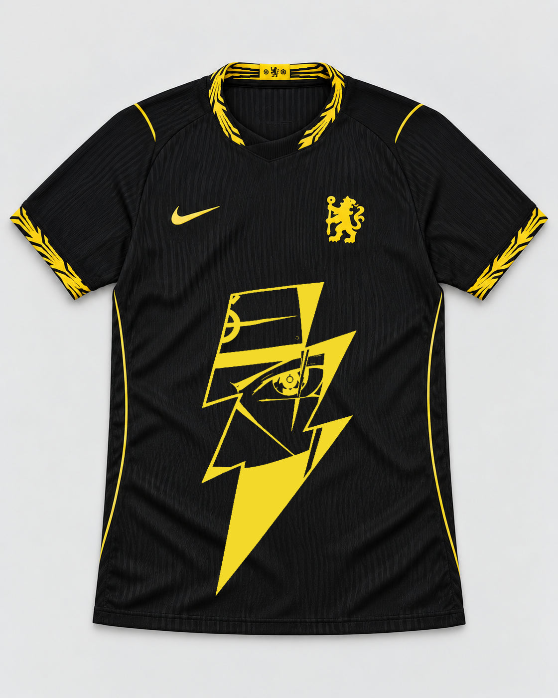 Chelsea Black Kakashi Lightning Eye Jersey — Front