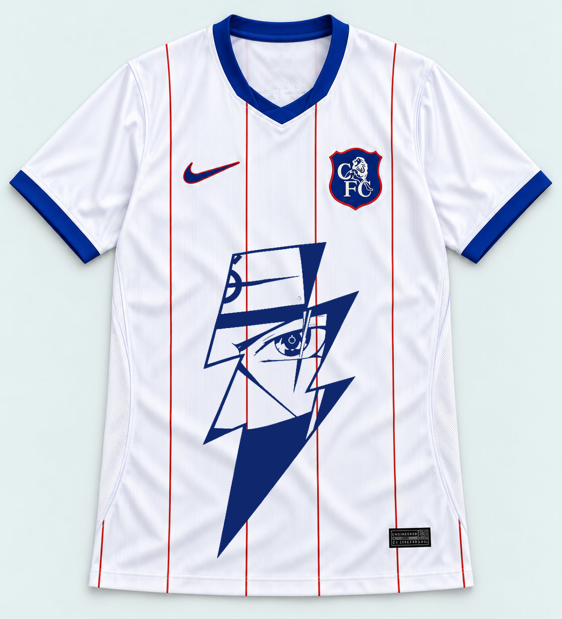 Chelsea White Kakashi Lightning Eye Jersey — Front