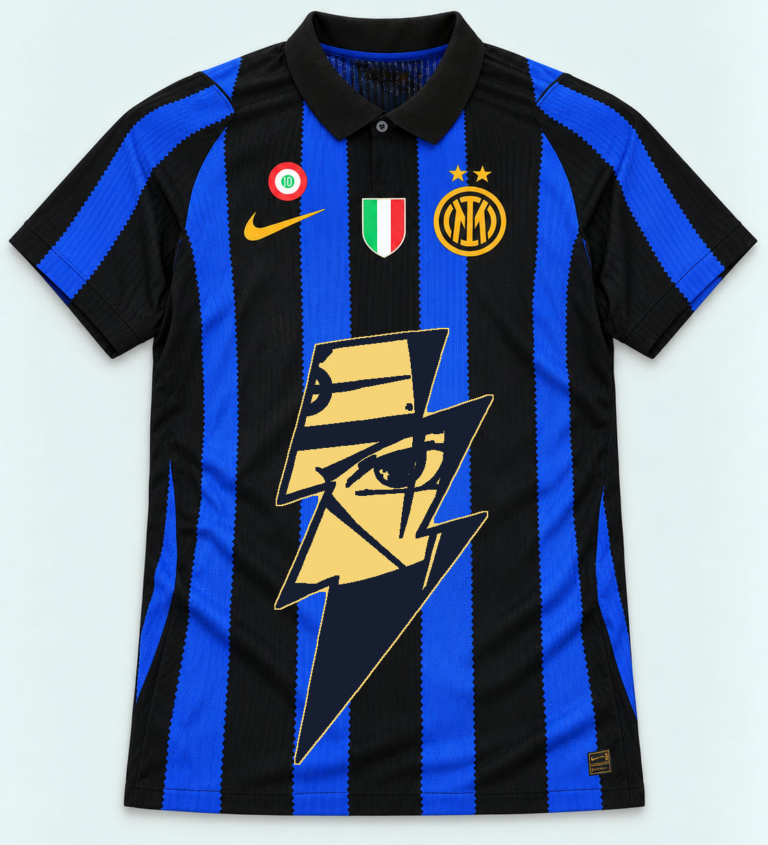 Inter Milan Striped Kakashi Lightning Eye Jersey — Front