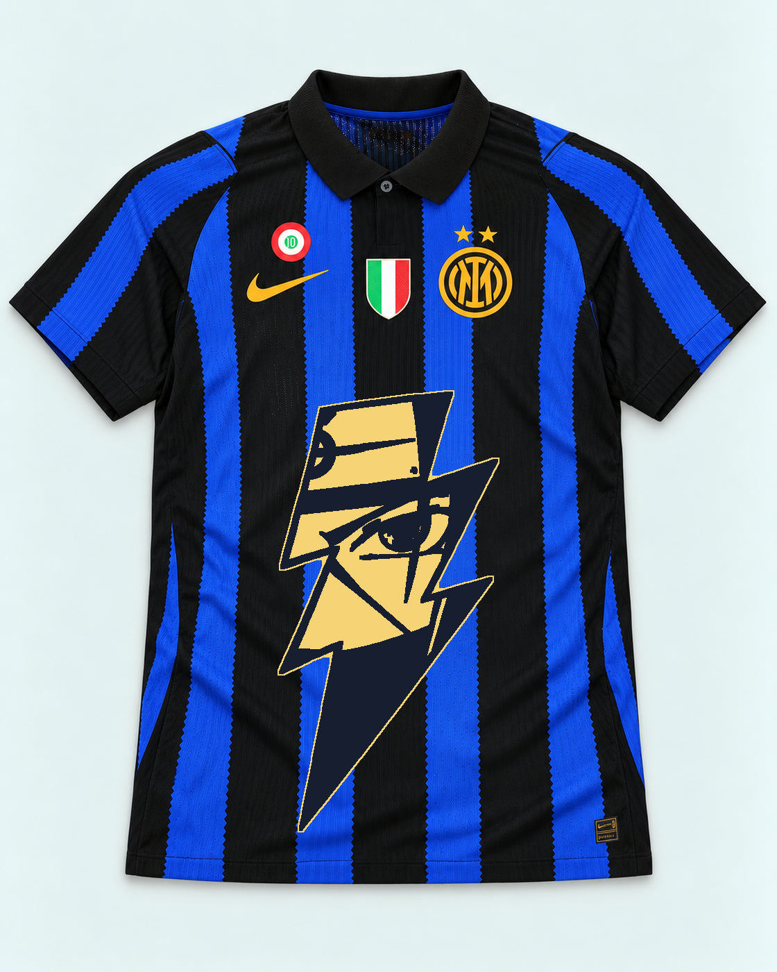 Inter Milan Striped Kakashi Lightning Eye Jersey — Front