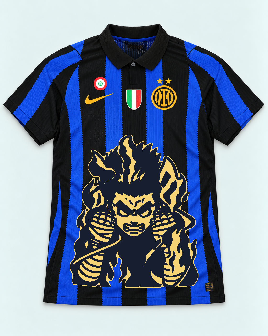 Inter Milan Striped Rock Lee Inner Flame Jersey — Front