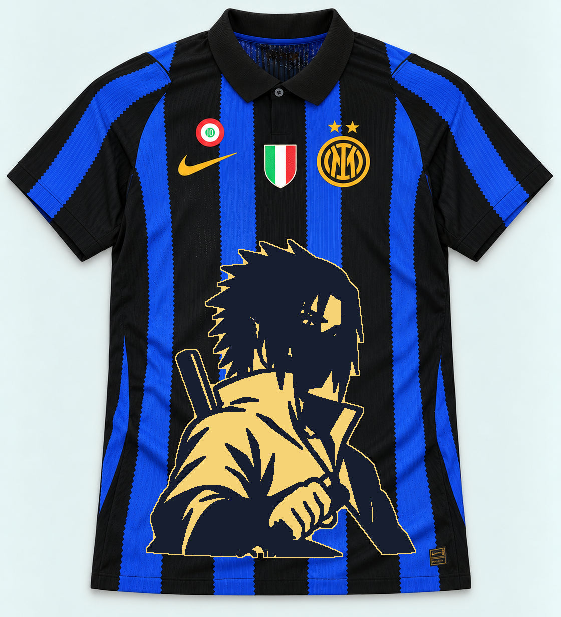 Inter Milan Striped Sasuke Last Uchiha Jersey — Front