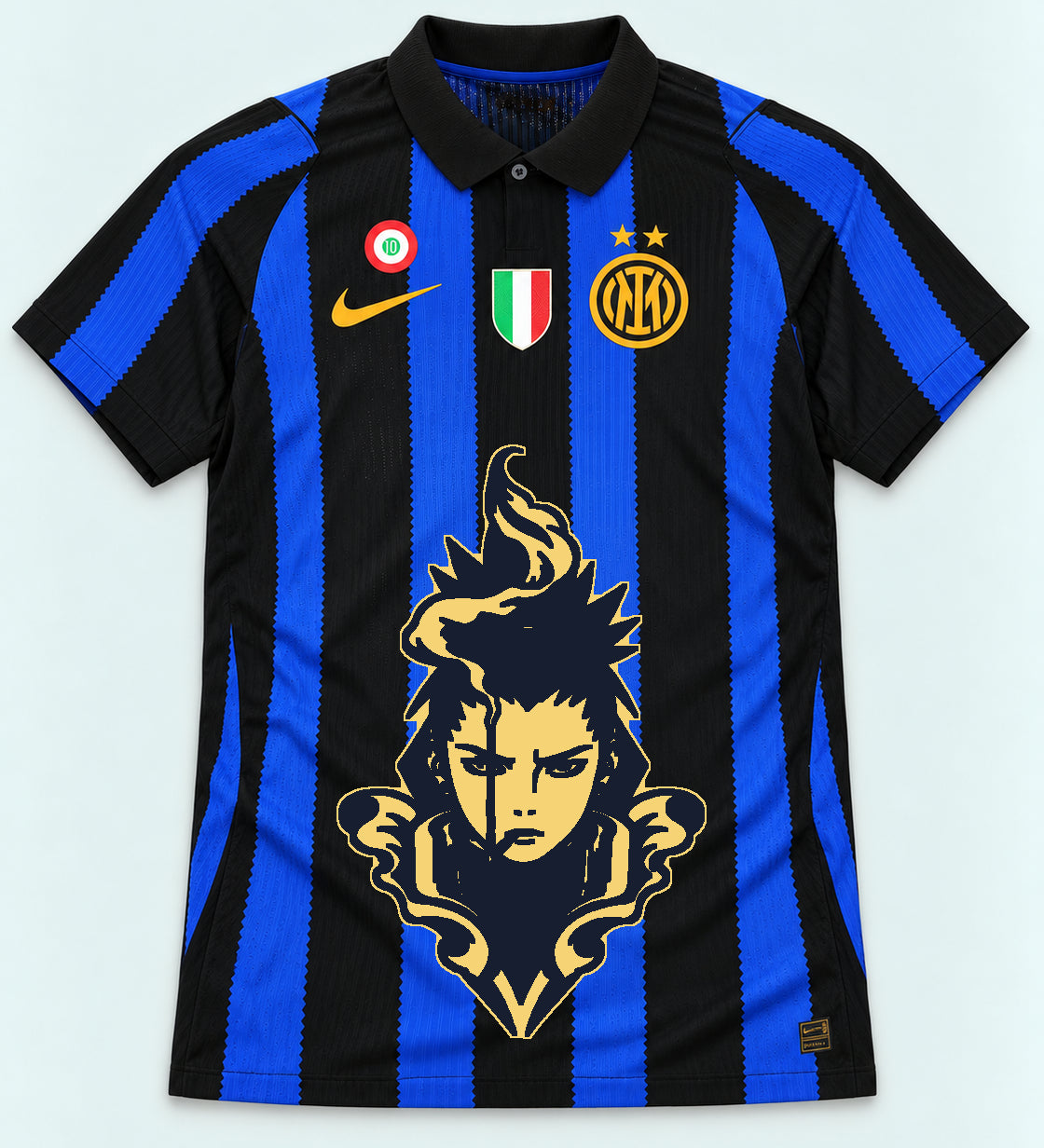 Inter Milan Striped Shikamaru Shadow Mind Jersey — Front