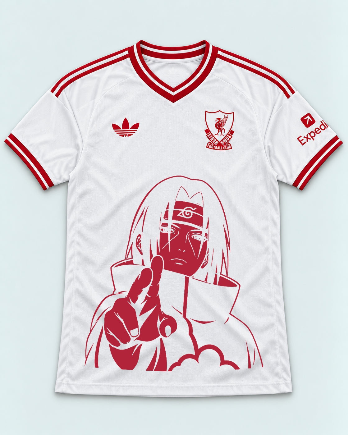 Liverpool White Itachi Silent Promise Jersey — Front