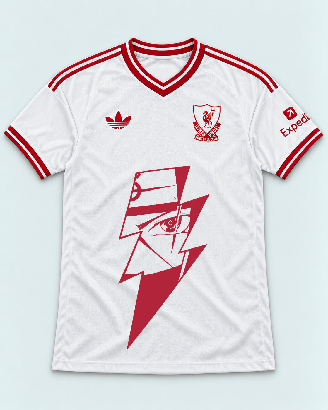 Liverpool White Kakashi Lightning Eye Jersey — Front
