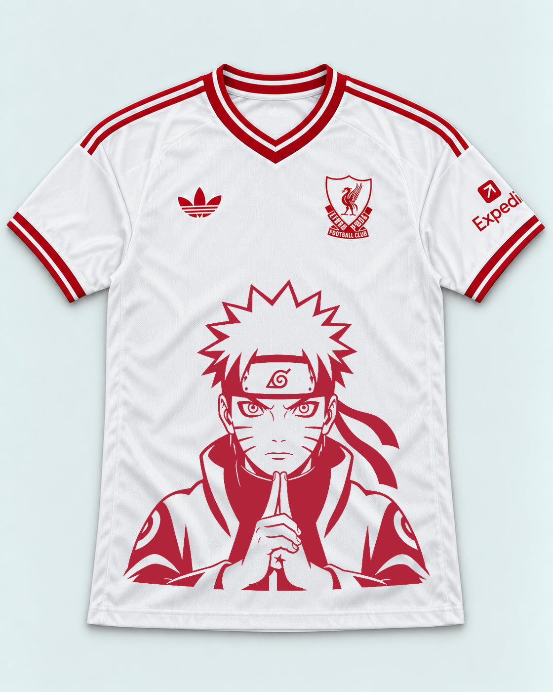 Liverpool White Naruto Sage Resolve Jersey — Front