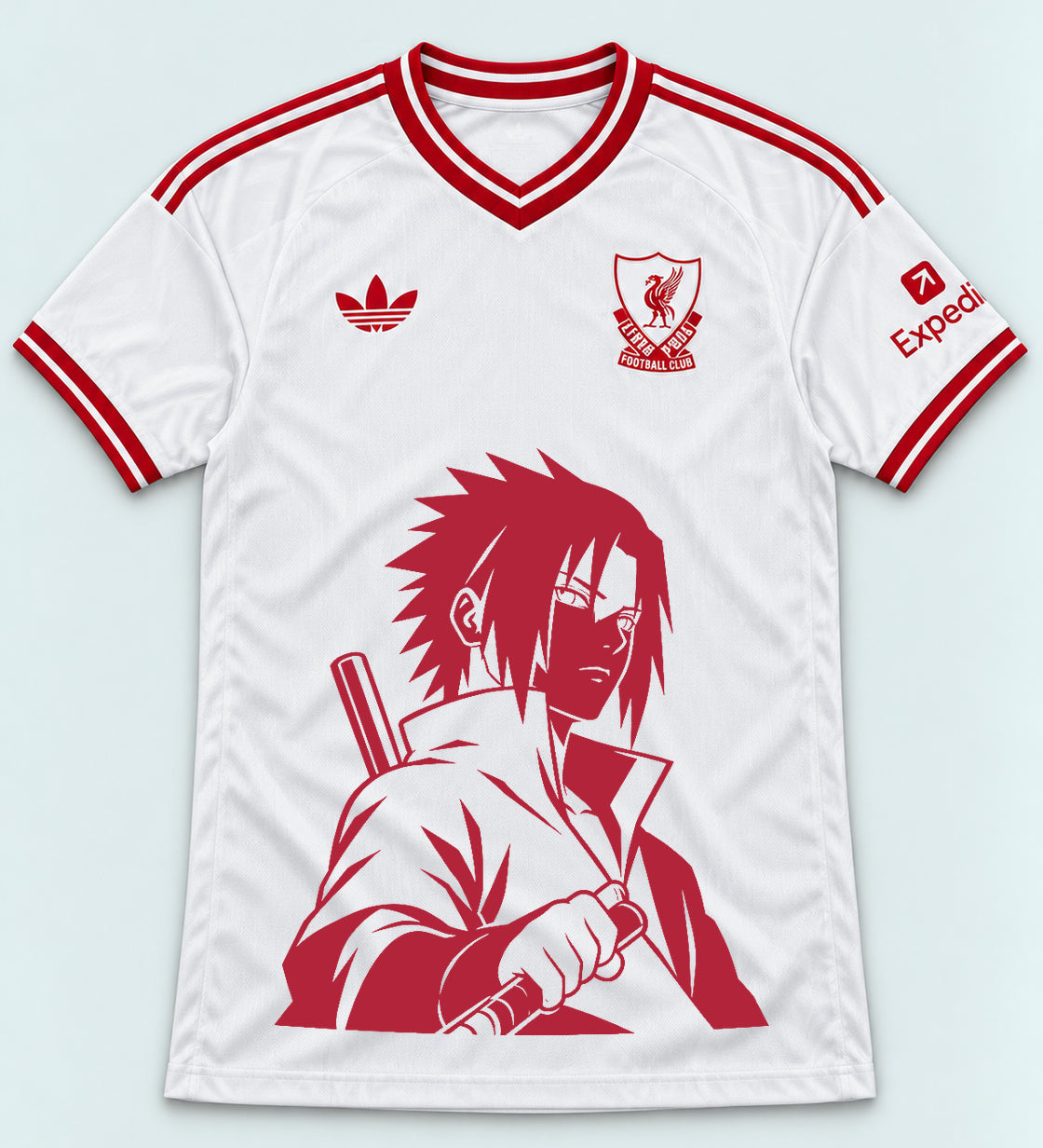 Liverpool White Sasuke Last Uchiha Jersey — Front