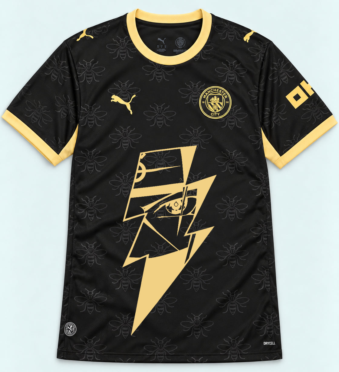 Manchester City Black Kakashi Lightning Eye Jersey — Front