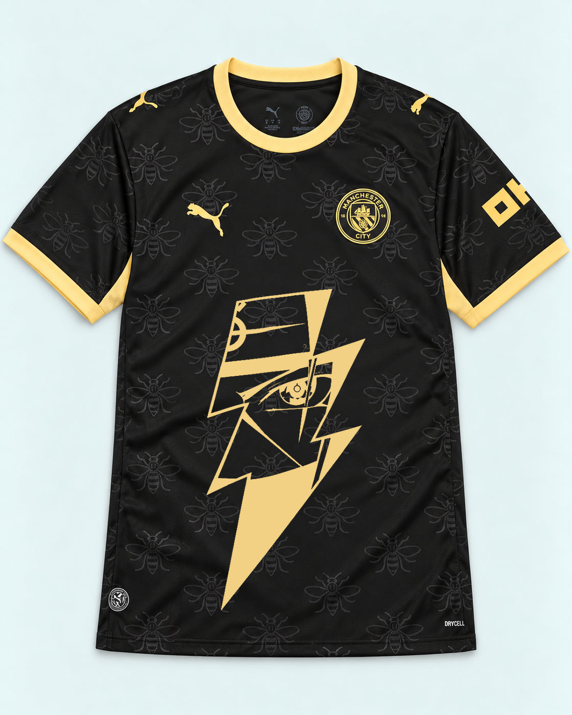 Manchester City Black Kakashi Lightning Eye Jersey — Front
