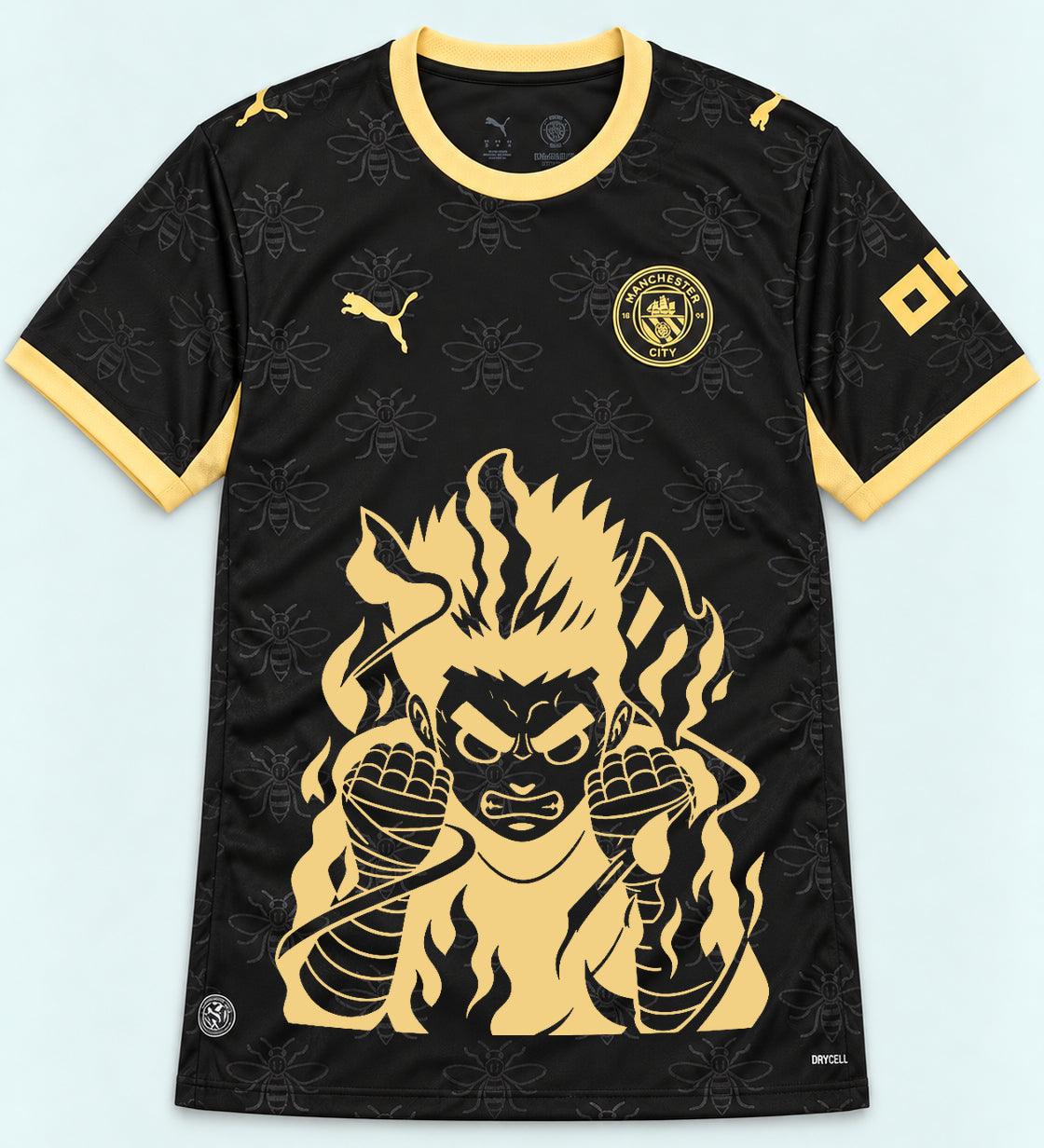 Manchester City Black Rock Lee Inner Flame Jersey — Front