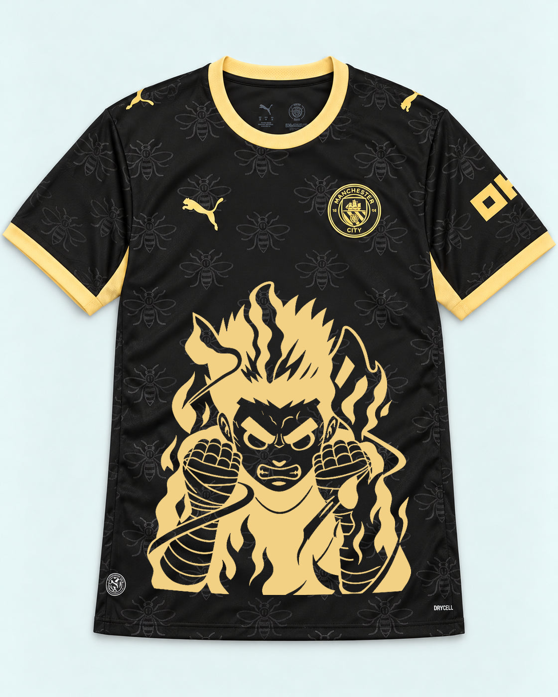 Manchester City Black Rock Lee Inner Flame Jersey — Front