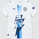 Manchester City White Kakashi Lightning Eye Jersey — Front