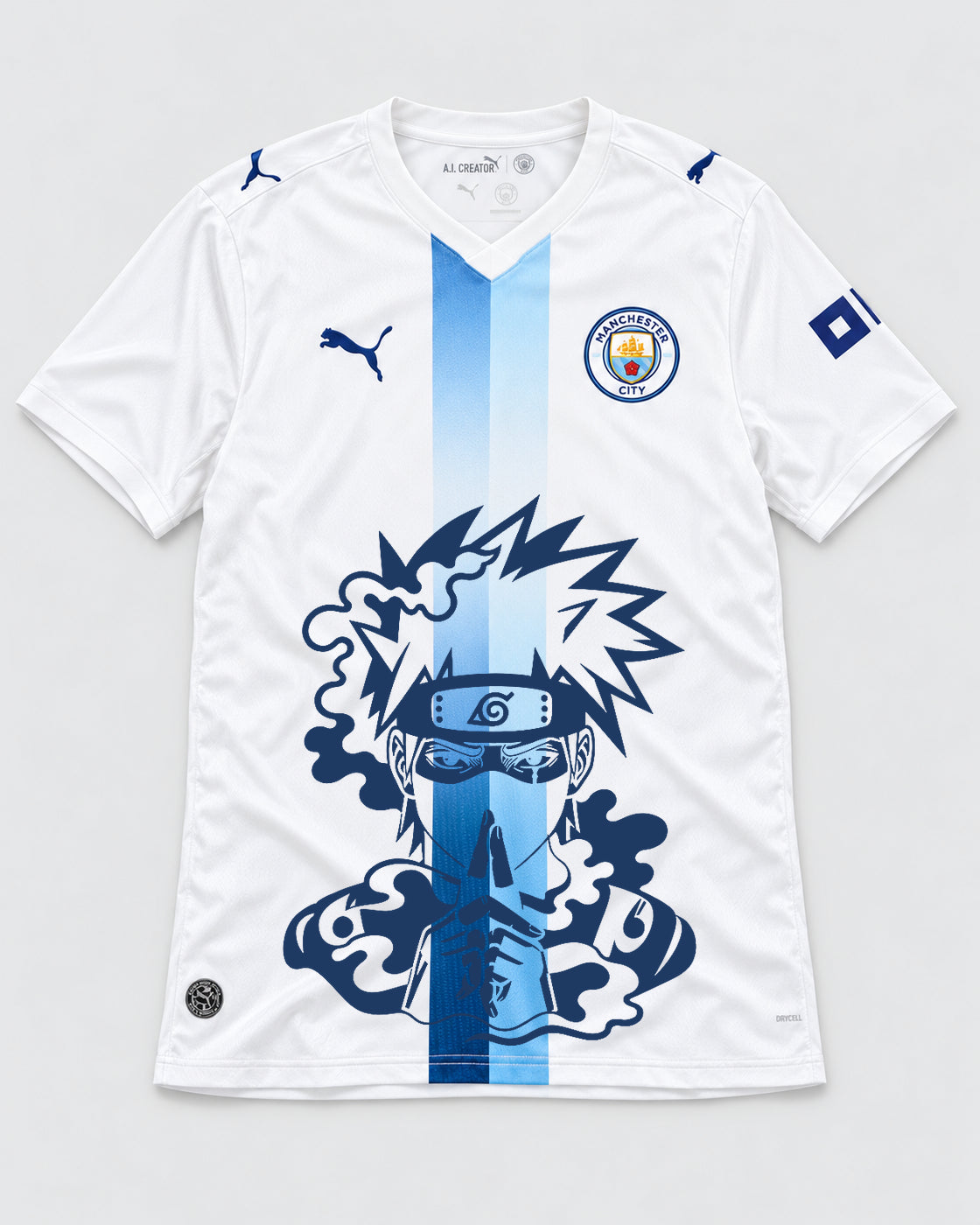 Manchester City White Kakashi Silent Jutsu Jersey — Front