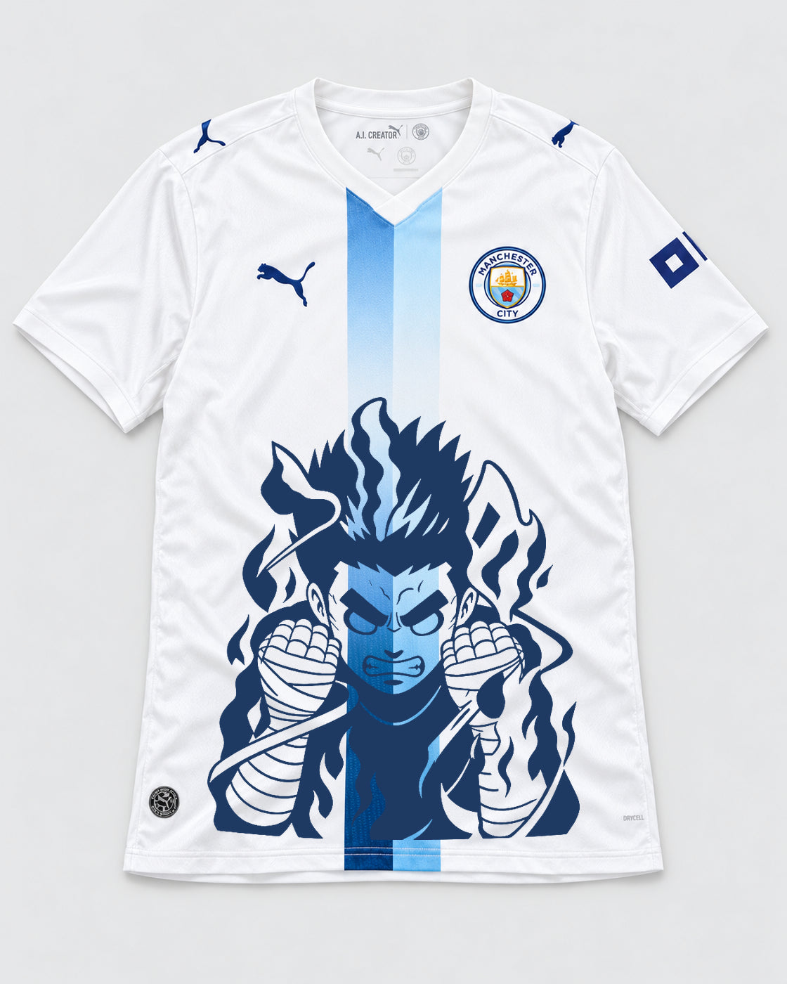 Manchester City White Rock Lee Inner Flame Jersey — Front
