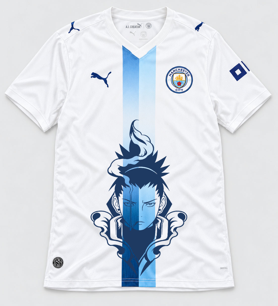 Manchester City White Shikamaru Shadow Mind Jersey — Front