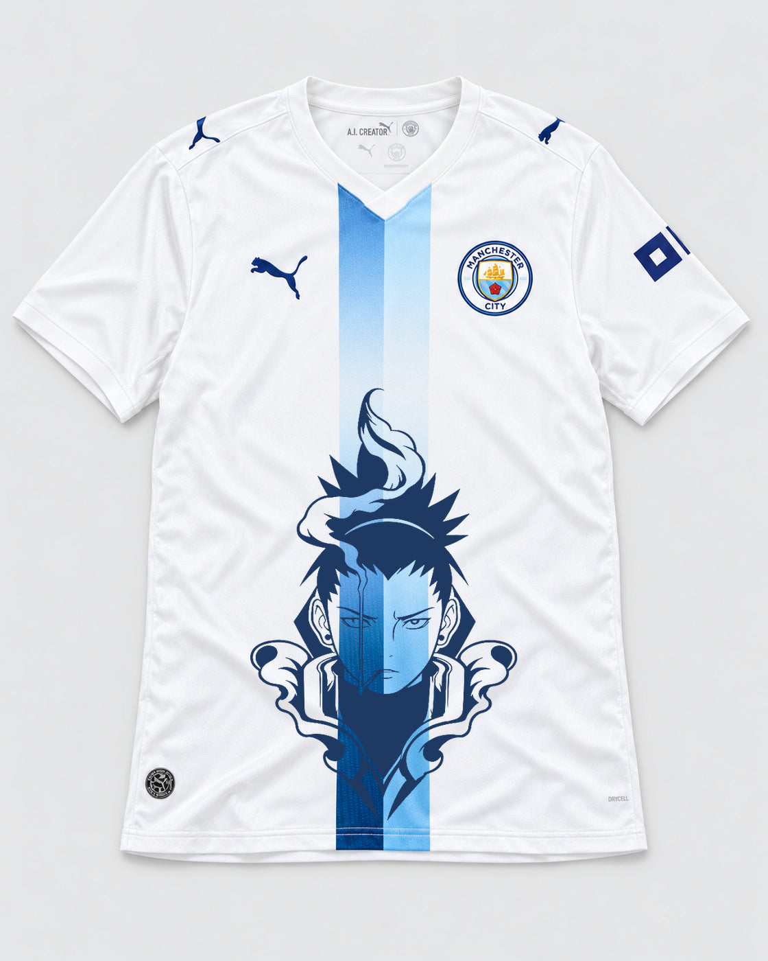 Manchester City White Shikamaru Shadow Mind Jersey — Front
