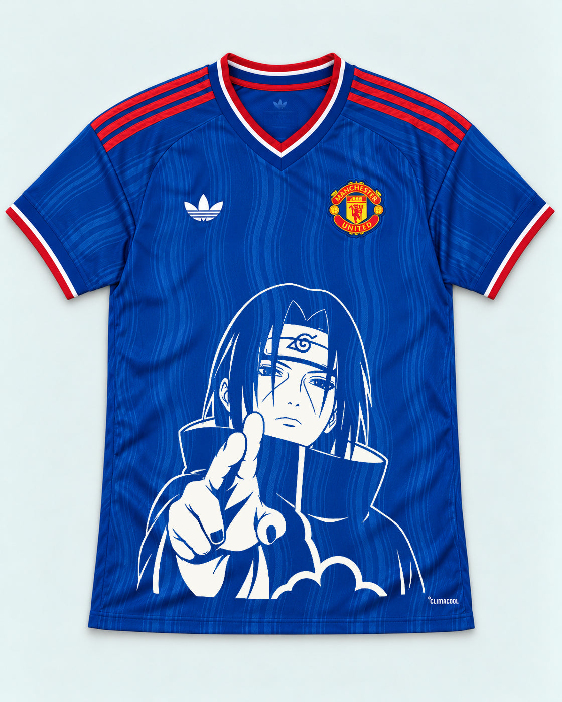 Manchester United Blue Itachi Silent Promise Jersey — Front