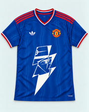 Manchester United Blue Kakashi Lightning Eye Jersey — Front