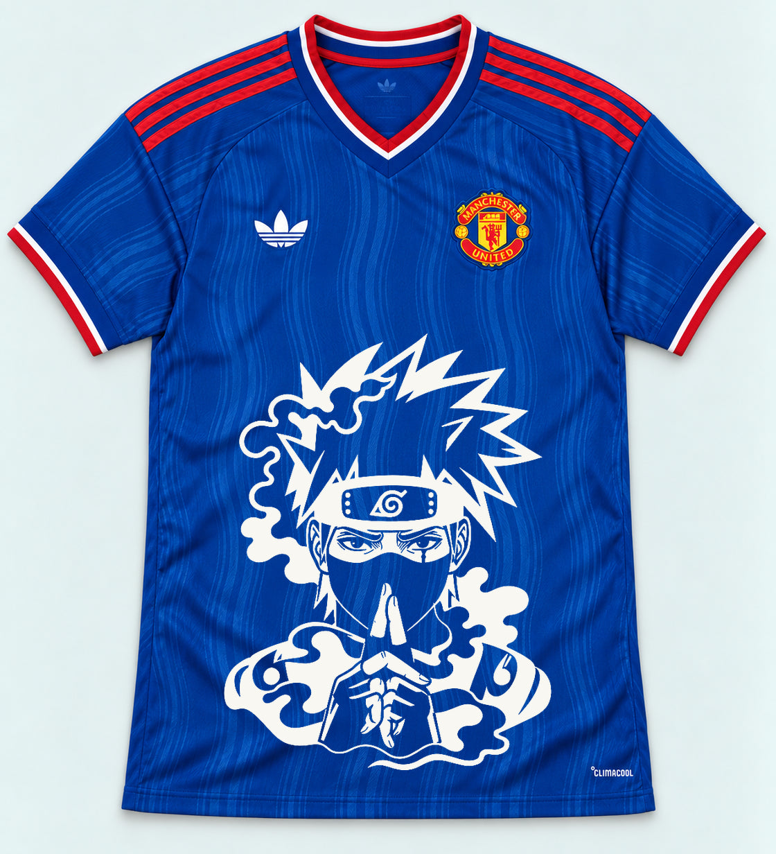 Manchester United Blue Kakashi Silent Jutsu Jersey — Front