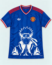 Manchester United Blue Naruto Sage Resolve Jersey — Front