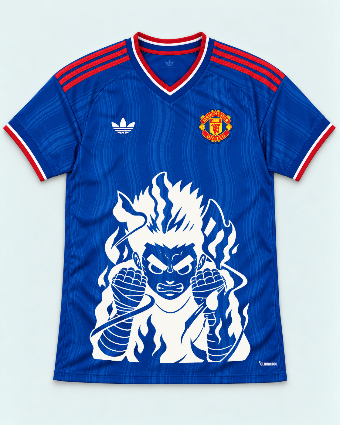 Manchester United Blue Rock Lee Inner Flame Jersey — Front