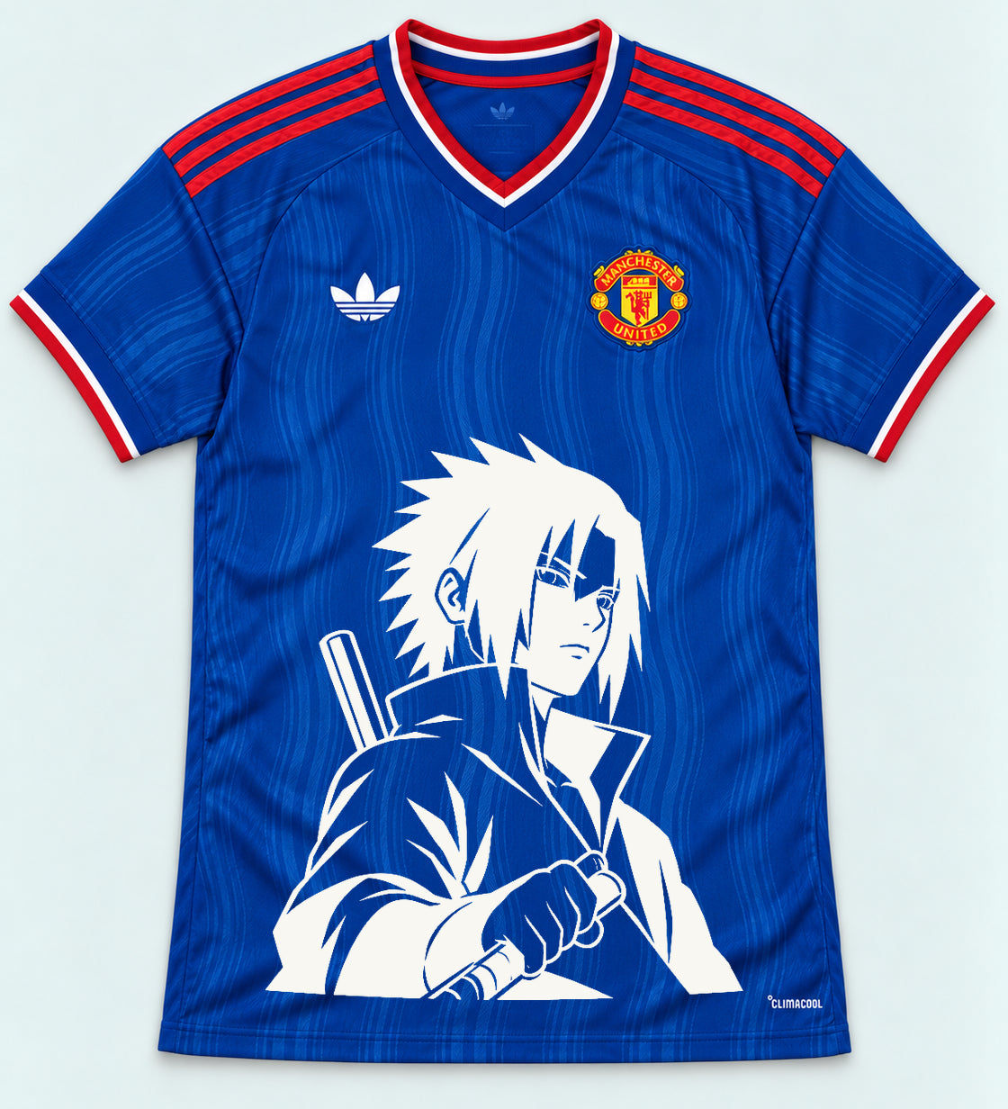 Manchester United Blue Sasuke Last Uchiha Jersey — Front