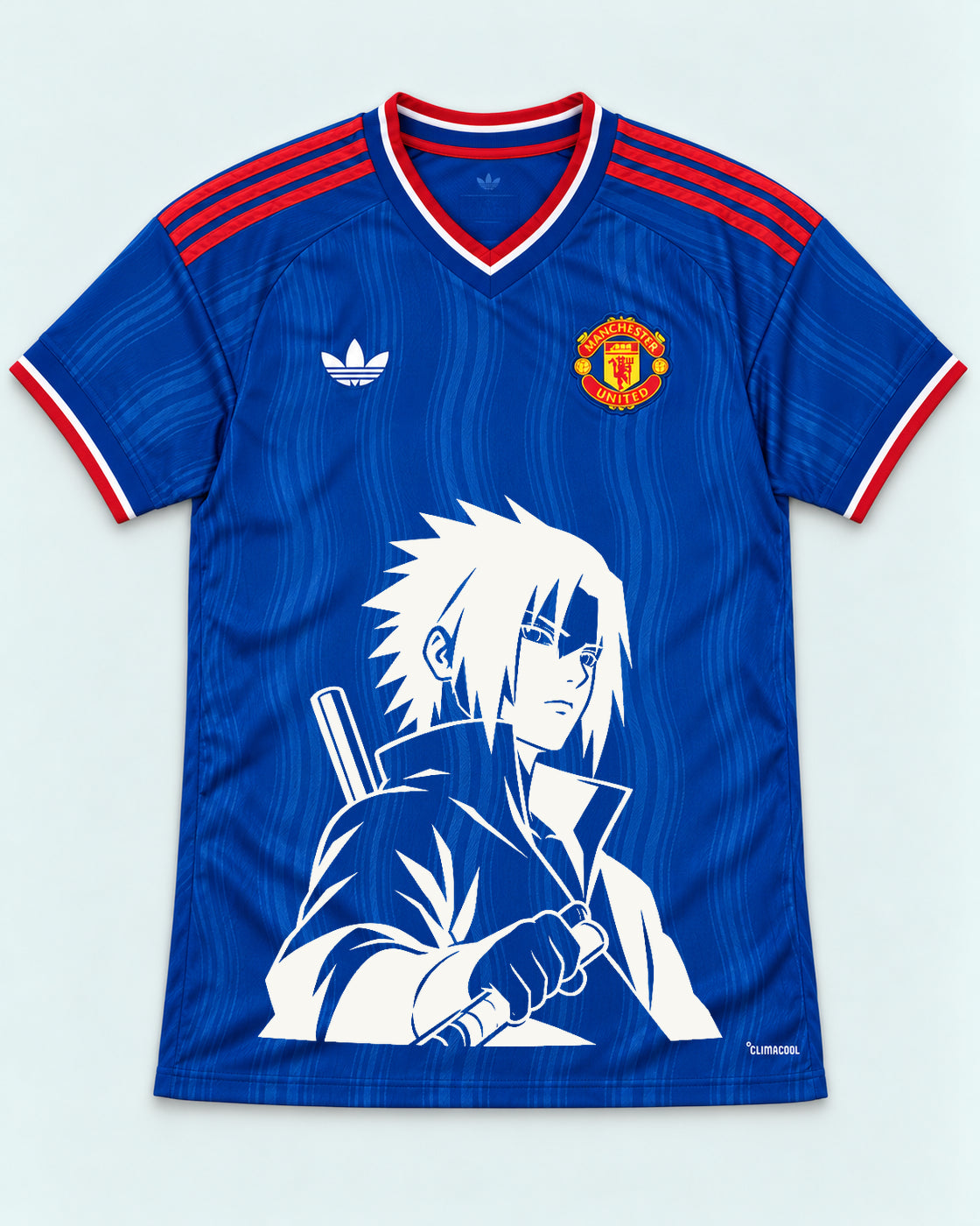 Manchester United Blue Sasuke Last Uchiha Jersey — Front