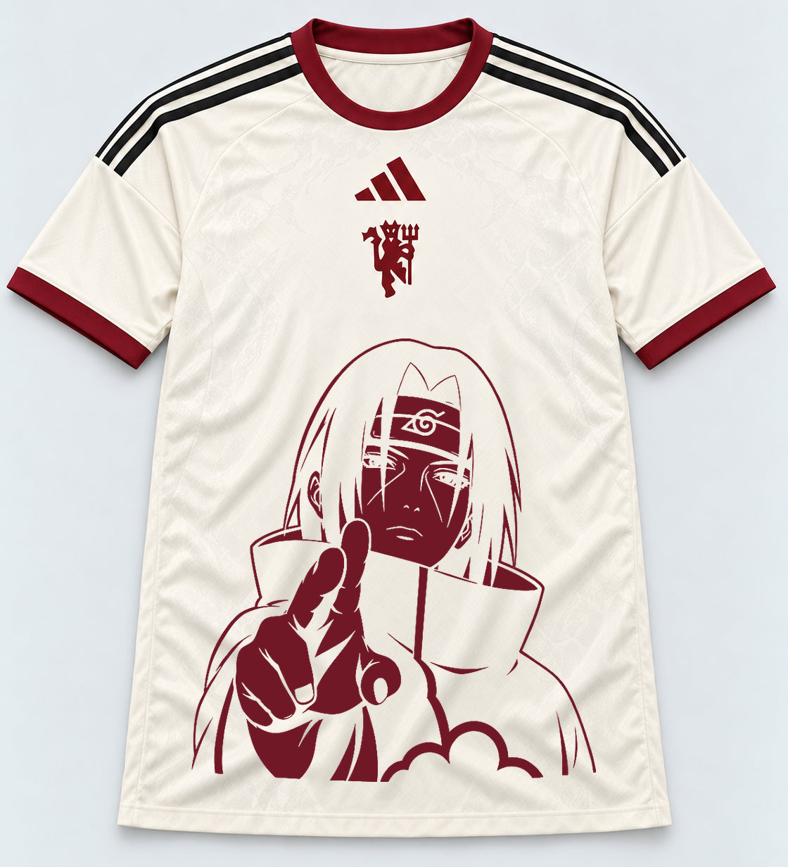 Manchester United Cream Itachi Silent Promise Jersey — Front