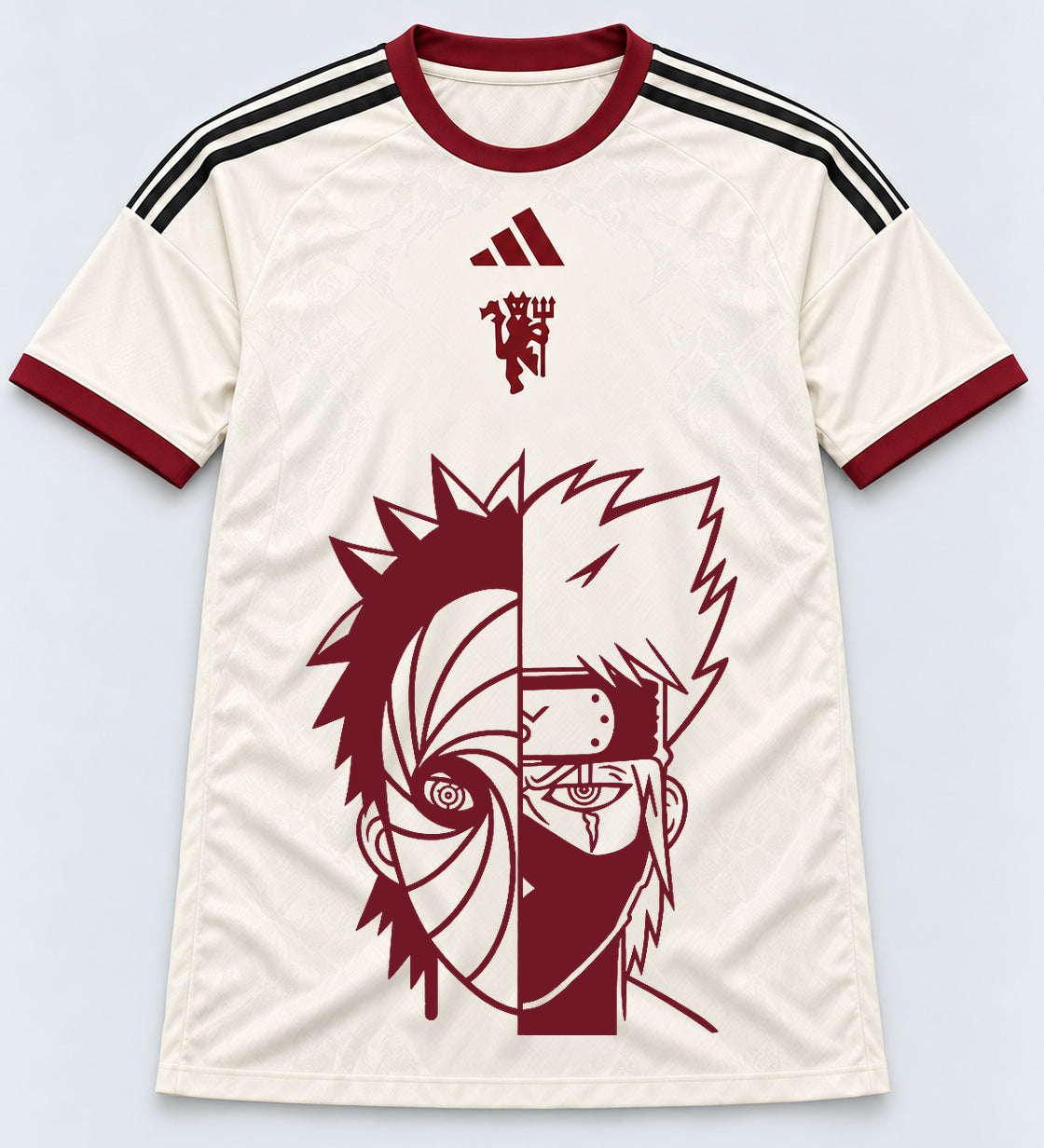 Manchester United Cream Obito Kakashi Shared Destiny Jersey — Front