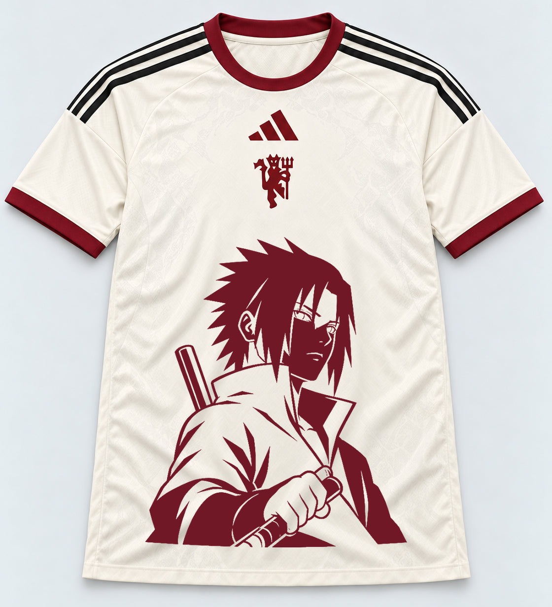 Manchester United Cream Sasuke Last Uchiha Jersey — Front
