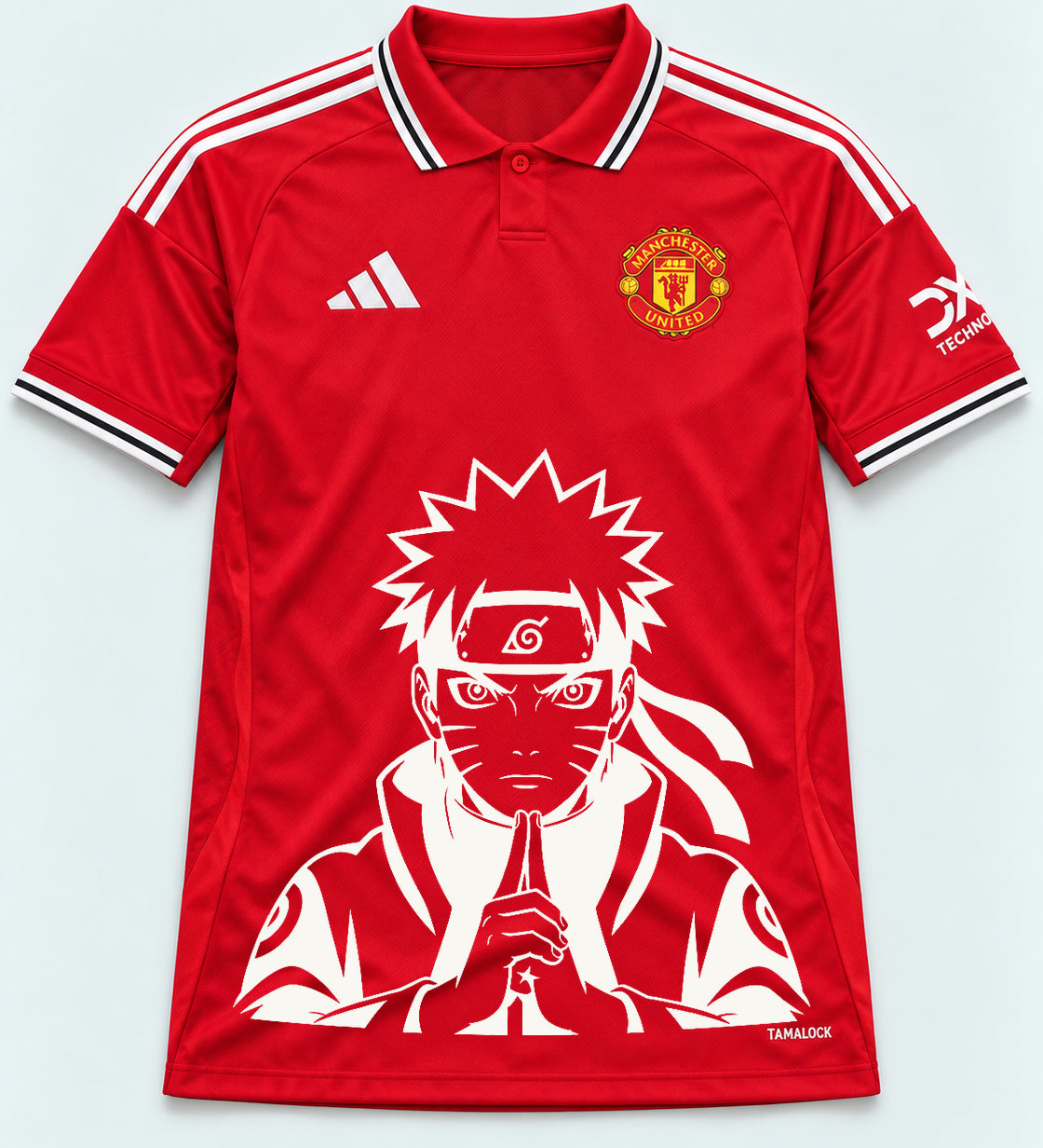 Manchester United Red Naruto Sage Resolve Jersey — Front