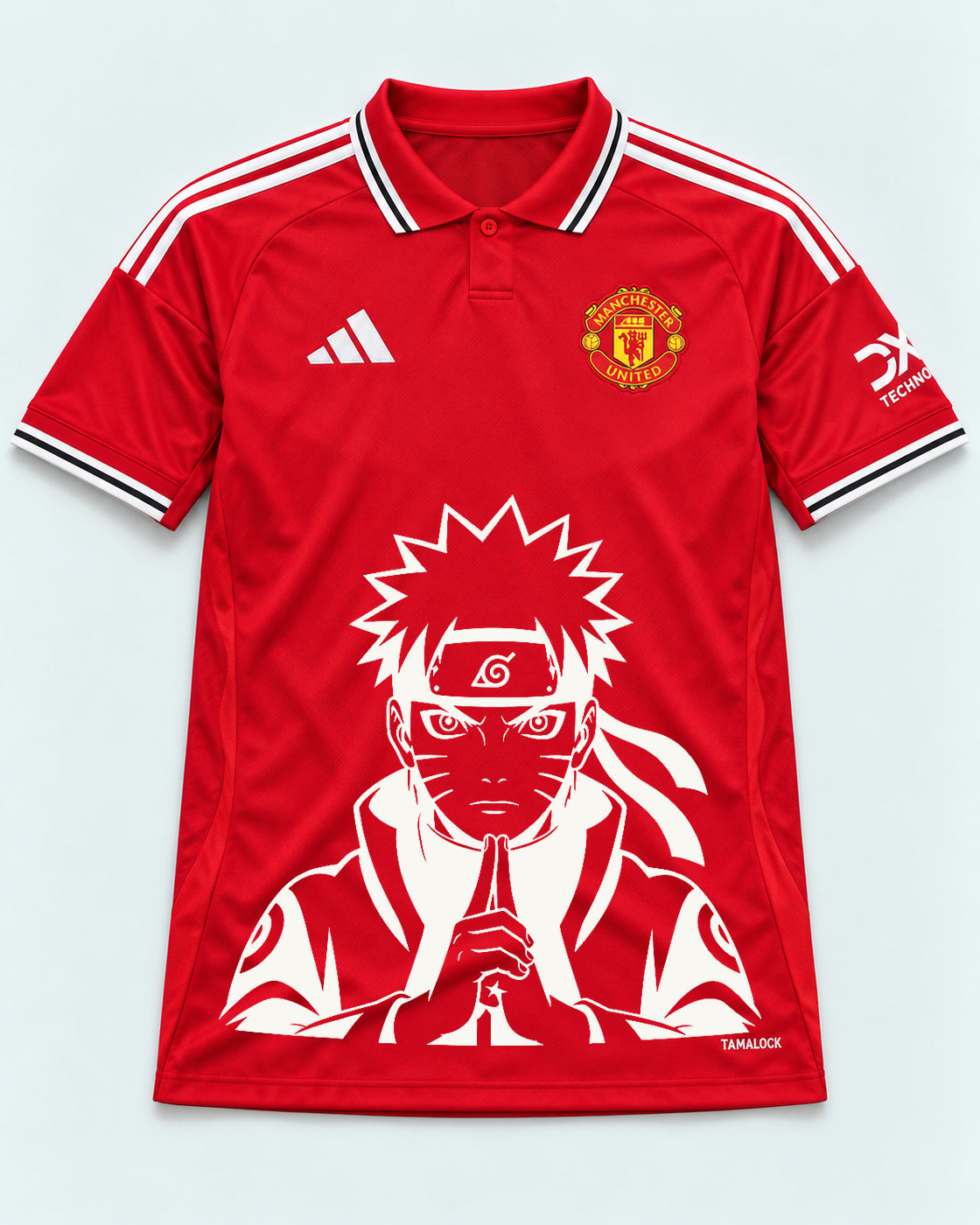 Manchester United Red Naruto Sage Resolve Jersey — Front
