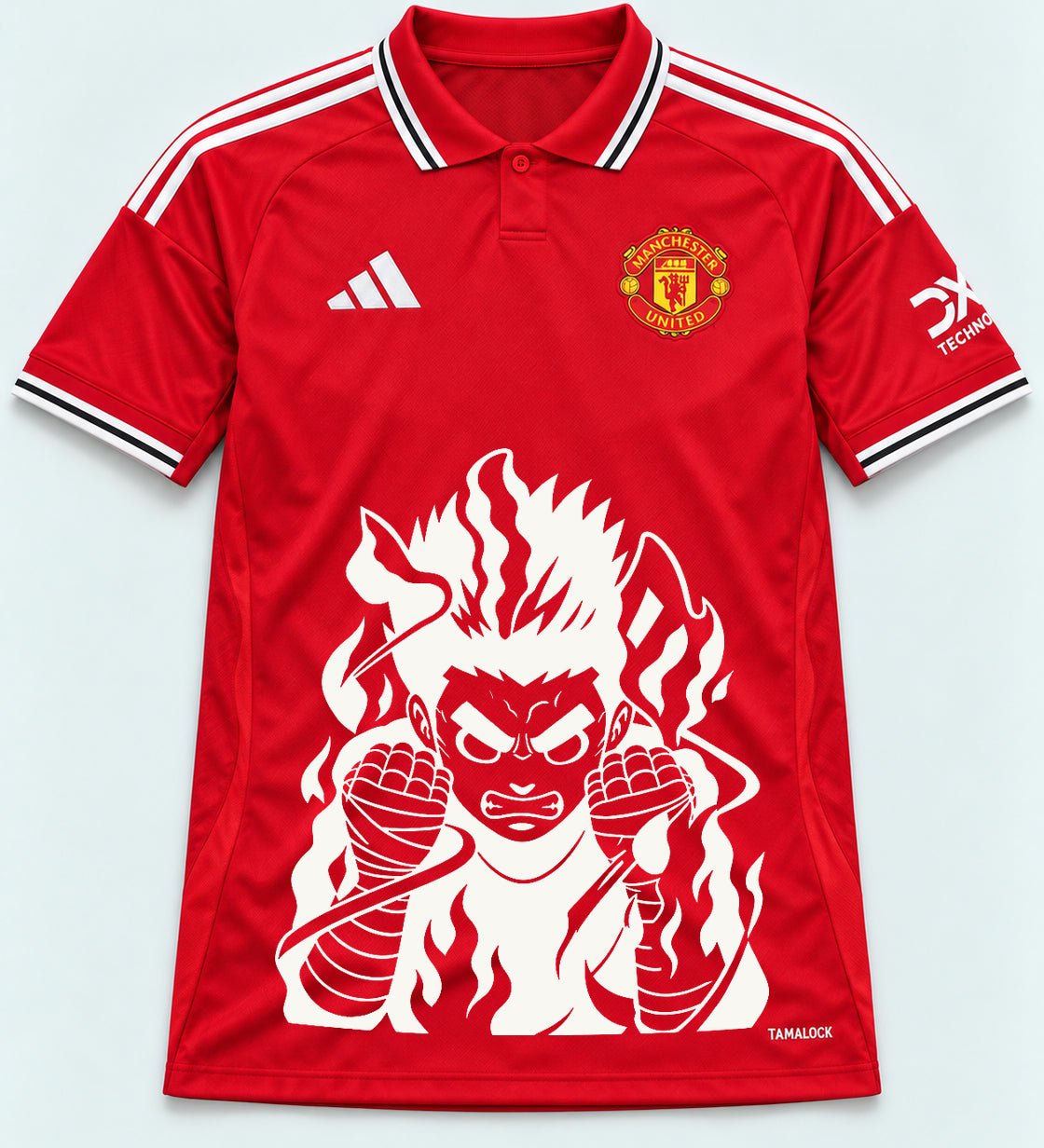 Manchester United Red Rock Lee Inner Flame Jersey — Front